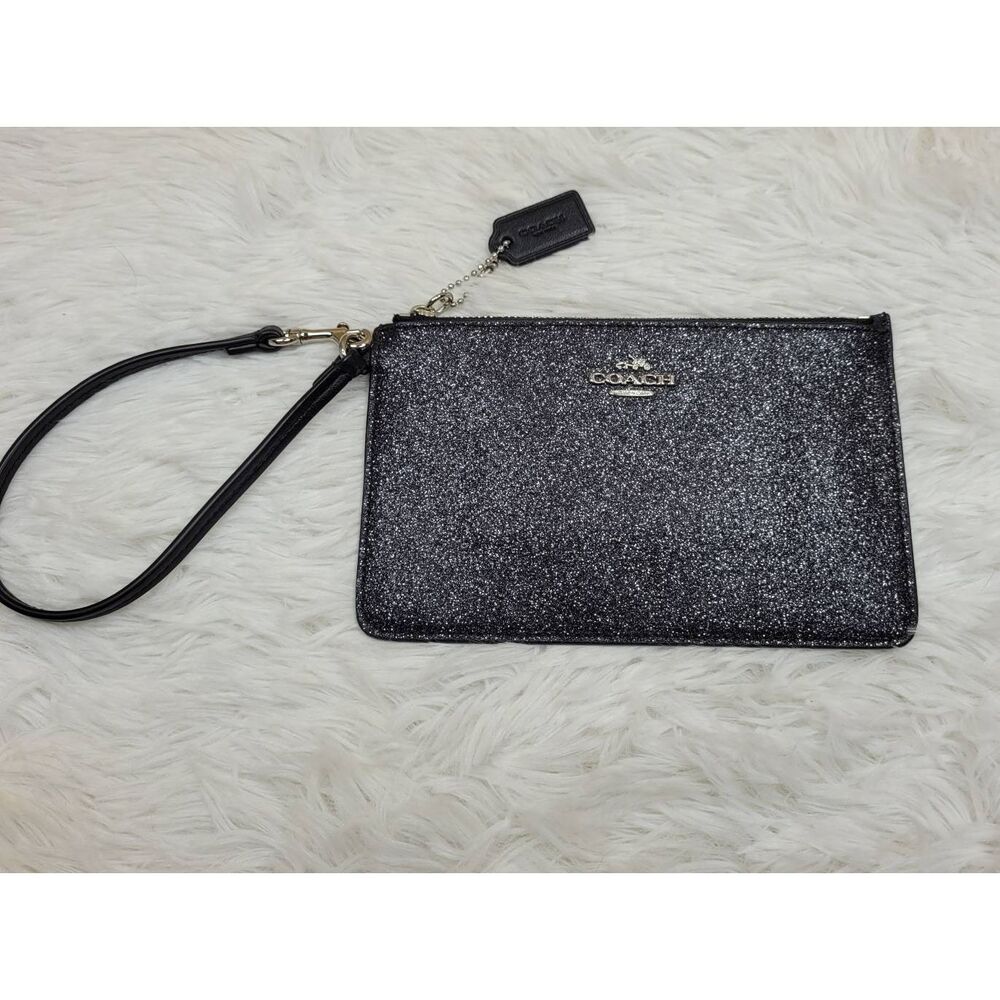 Coach Black Shimmer Wristlet